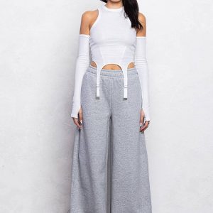 No Vacancy - Fleece casual wide legs sweatpants