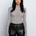 No Vacancy - Thin knit mock neck bodysuit