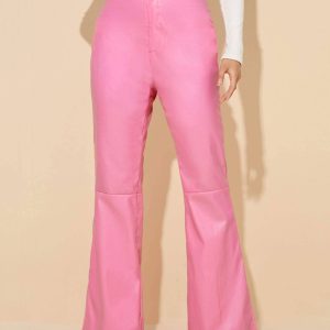 Flarix - Pu leather flare leg pants