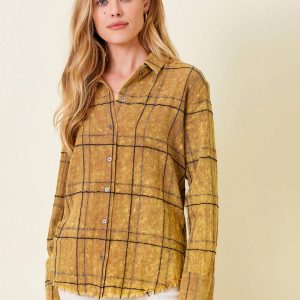 Mystree - 60244 Fringe Bottom Plaid Shirt