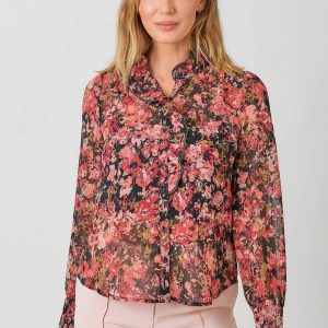 Mystree - 60460 Ruffle Neck Blouse
