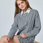 Frime - Plaid shirt with contrast collar - 2498