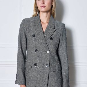 Frime - Double breasted blazer with sparkly details - 3096