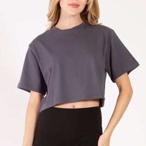 Cotton lycra over size cropped t shirts with loose fit