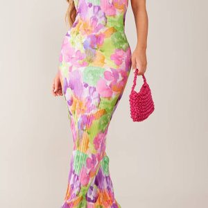 Blak Wardrob - Backless Printed Maxi Cami Dress
