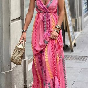 Blak Wardrob - Printed Surplice Maxi Cami Dress