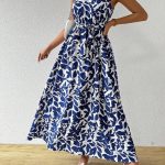 Blak Wardrob - Printed Surplice Sleeveless Maxi Dress