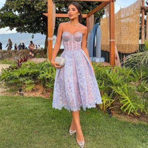 Sheer Trend - Lace Embroidered Bodycon Mini Dress For Evening Party