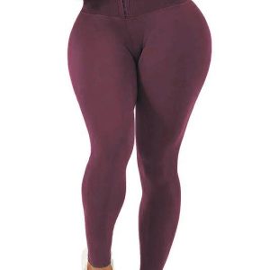 Solid color high waist body shaper toning faja yoga leggings