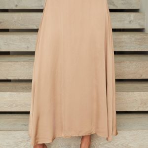 MILIO MILANO - ITALIAN VISCOSE SKIRT (19.1618/224022-CAMEL)