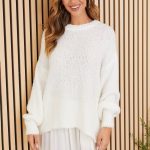 MILIO MILANO - BOUCLE KNIT CREWECK SWEATER (72299-WHITE)