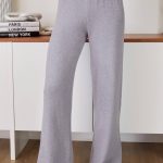 MILIO MILANO - VISCOSE KNIT FLARED PANTS (27739/330106-HEATHER GREY)