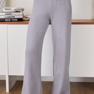 MILIO MILANO - VISCOSE KNIT FLARED PANTS (27739/330106-HEATHER GREY)