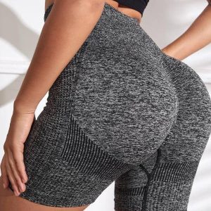 Seamless tow tone H/W scrunch butt lifting yoga shorts