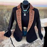 Sheer Trend - Printed Women's Western Styles Tops Blazer