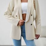 Sheer Trend - Long Sleeves Loose Split-Joint Lapel Suit Jacket