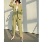 Sheer Trend - Stylish Solid Color Suit Pants Set