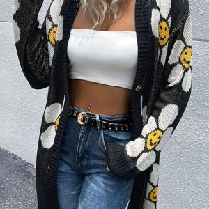 Smiling Daisy Print Cardigan