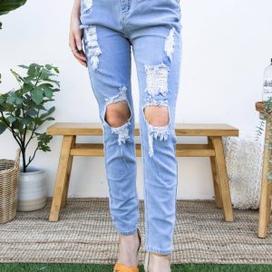 Stretch Skinny Distressed Jeans