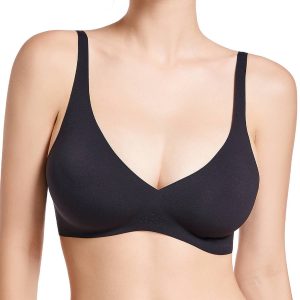 SHAPERX Full-Coverage Unlined Plunge Bra Wirefree Bralette