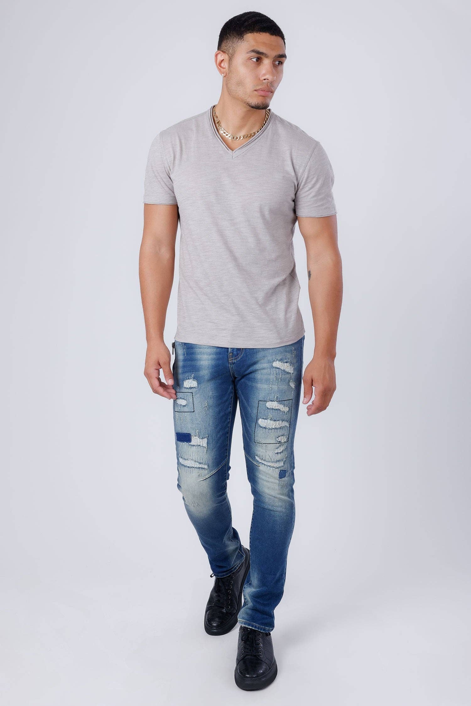 Men's Stretchable Ripped Denim Jeans 4JE20