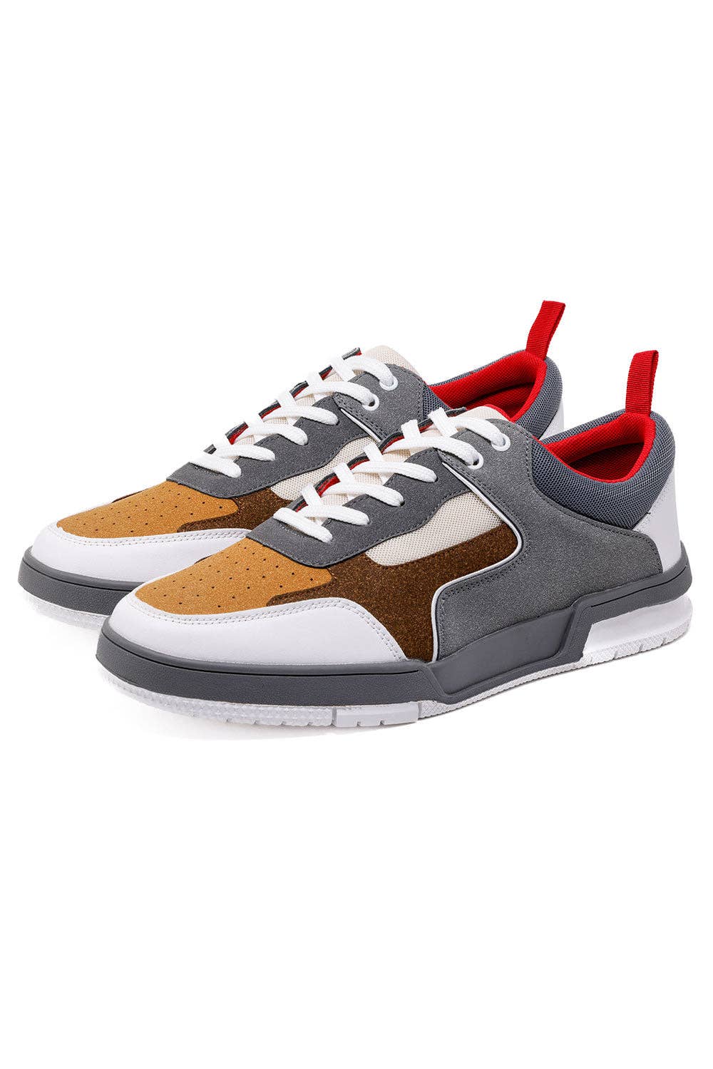 Men's Low Top Laced-Up PU Leather Sneakers 4SK10