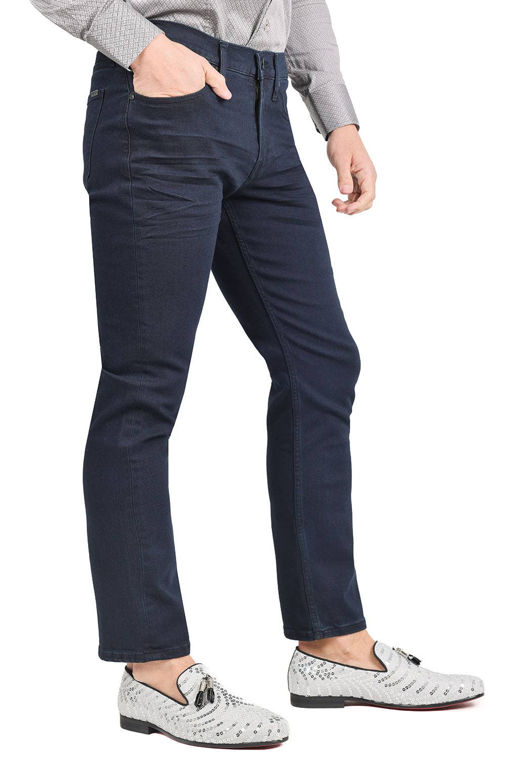Men's Slim Fit Premium Dark Blue Denim Jeans 2JE12SL