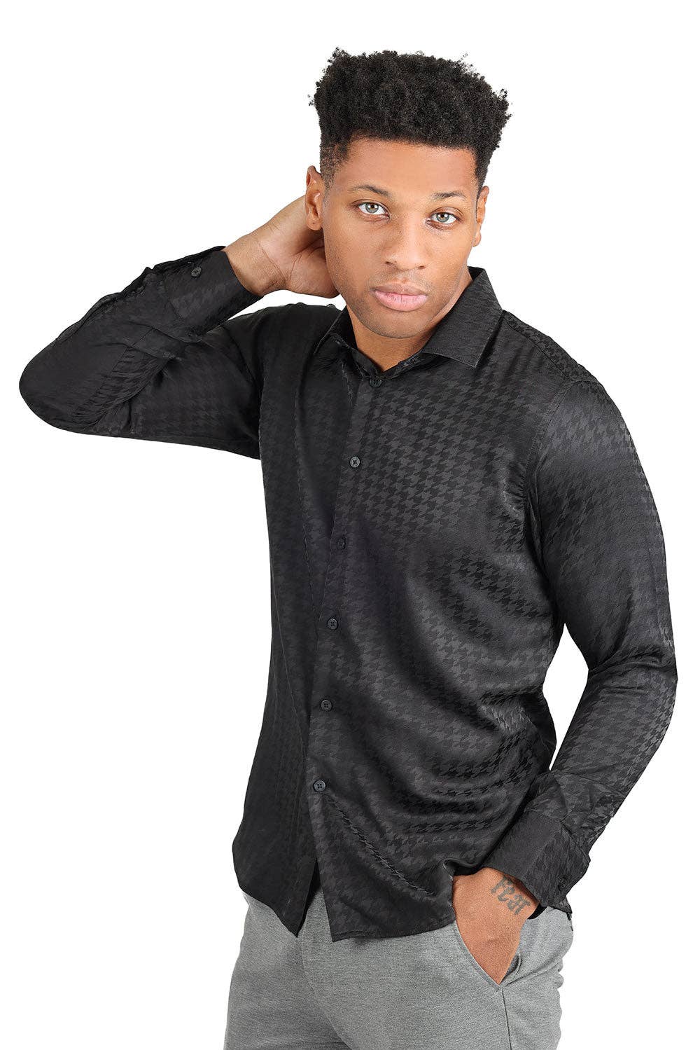 Men's Wood Art Long Sleeve Button Down Shirt 2B321