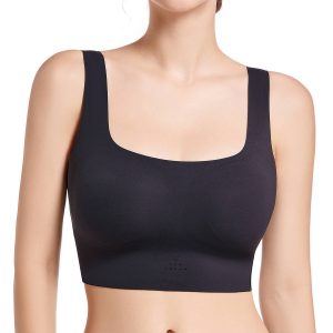 SHAPERX Wireless Bra with Scoop Longline and Removable Pads