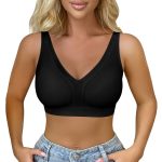 SHAPERX Women's Deep V Wireless Everyday Bras