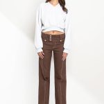 No Vacancy - Stitch line detail semi wide pants