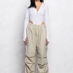 No Vacancy - Low waist cargo parachute pants